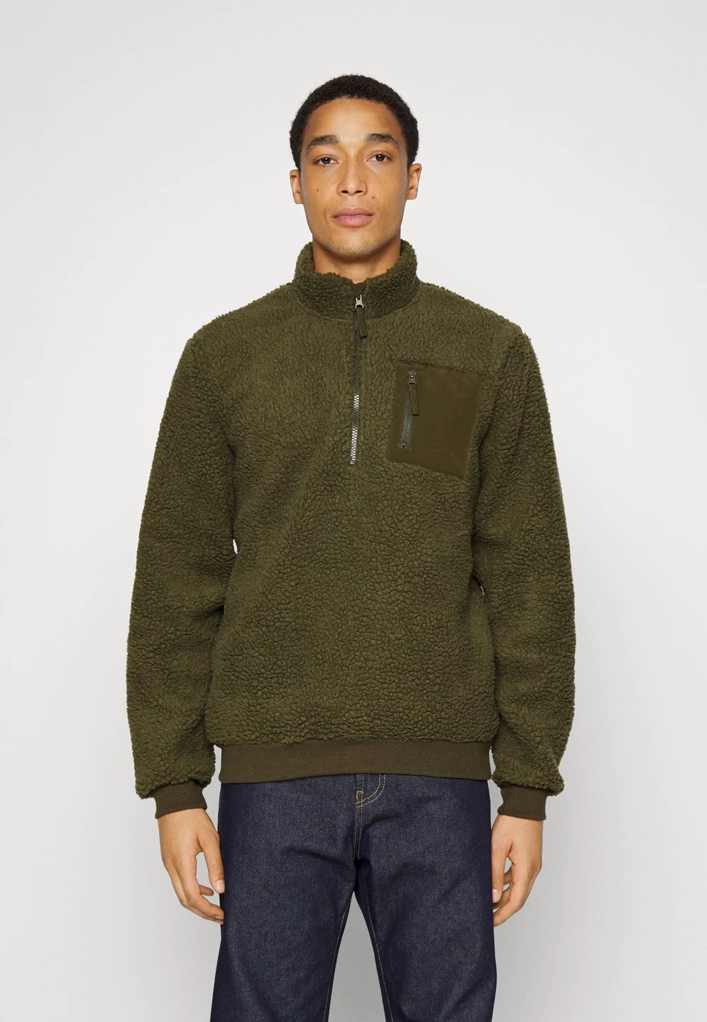 Pier One Sweat Polaire Haute Qualité Sweats & Hoodies Col Camionneur Homme