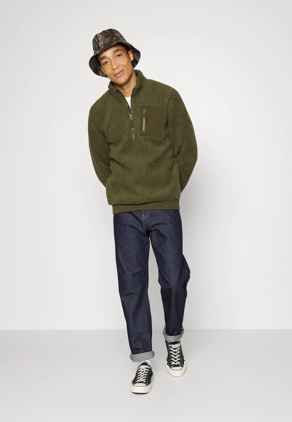 Pier One Sweat Polaire Haute Qualité Sweats & Hoodies Col Camionneur Homme 2 Pier One Sweat Polaire Haute Qualité Sweats & Hoodies Col Camionneur Homme – Image 2